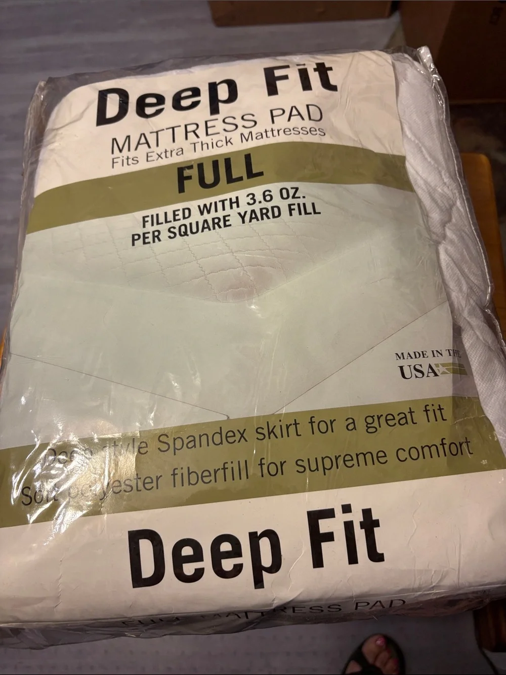 Deep Fit Full Mattress Pad - White